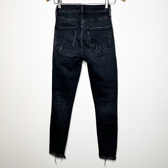 AGOLDE Sophie High Rise Crop in Temple Black Distressed Size 24 - Picture 9 of 12
